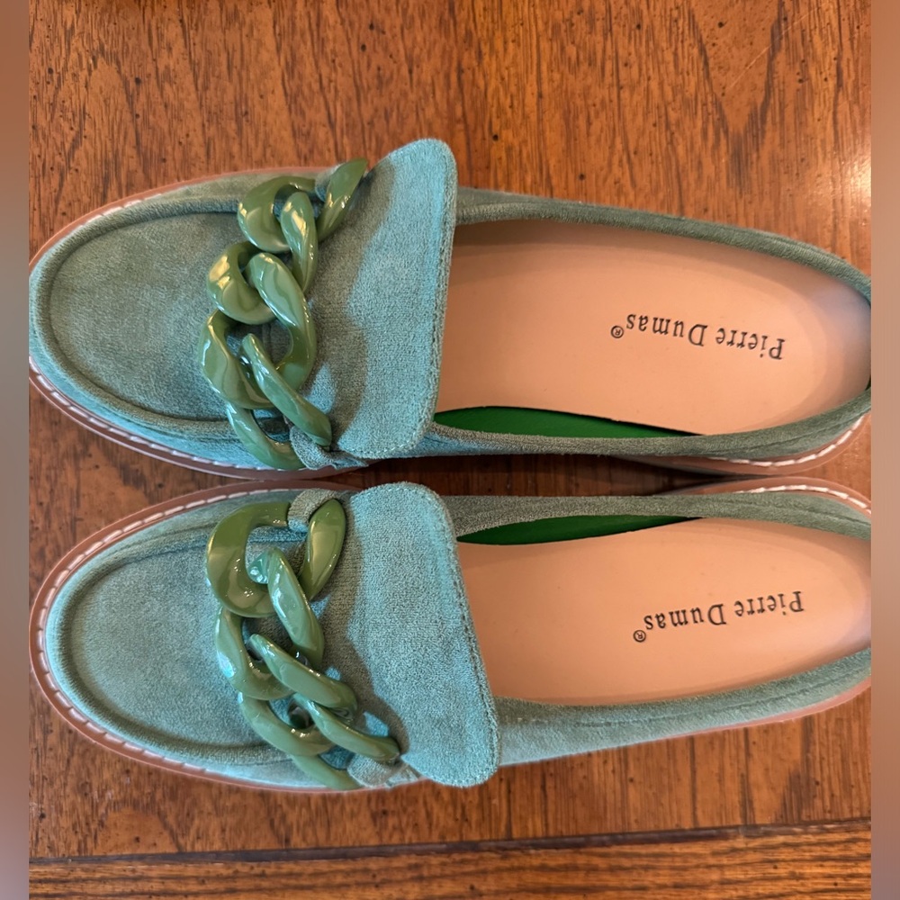 Brand new Pierre Dumas green suede mule clog size 8